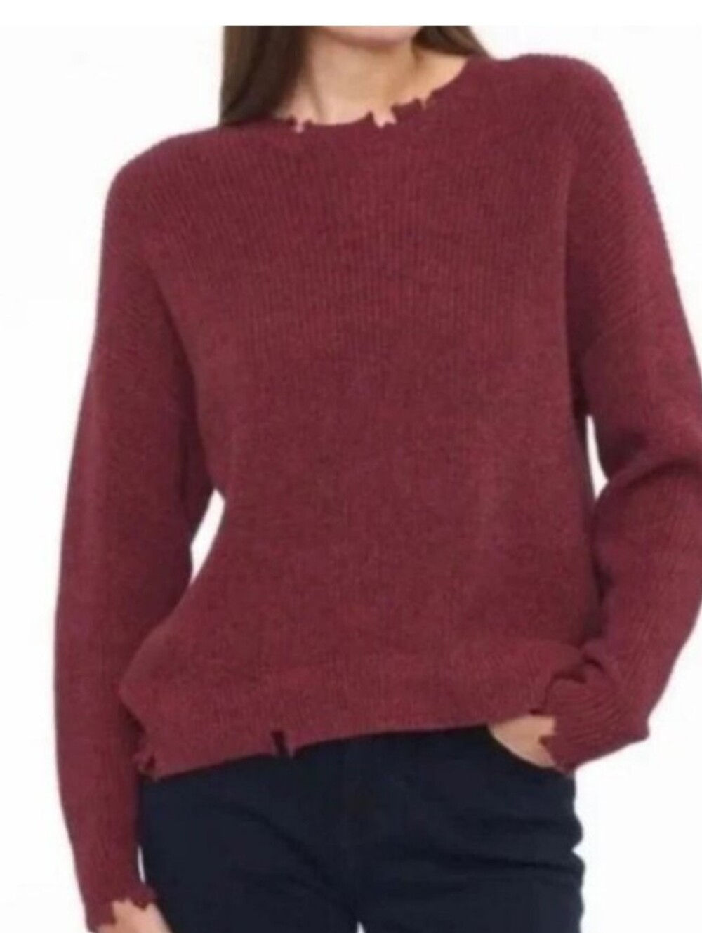 Pistola NWT "Eva" distressed cotton slub sweater Sz M